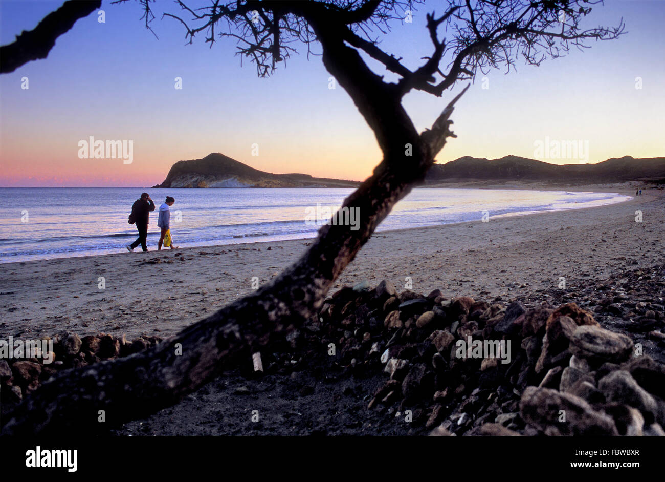 `Ensenada de los Genoveses´ cove.Cabo de Gata-Nijar Natural Park. Biosphere Reserve, Almeria province, Andalucia, Spain Stock Photo